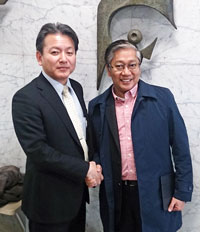 日建協田中議長と ユソンBWI本部書記長