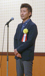 時短アイデア大賞受賞者挨拶 髙橋武志さん (シミズユニオン平成27年度本部役員一同代表)